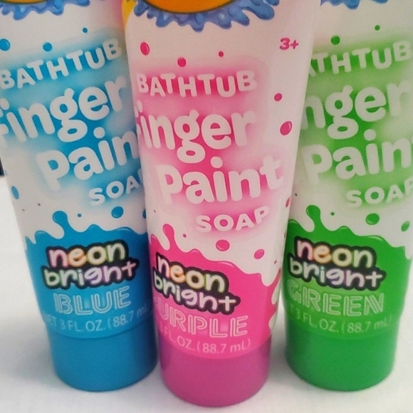 New 3pc Crayola Neon Bright Bathtub Finger Paint Soap (Set Of 3) Bath Paint - Picture 2 of 3